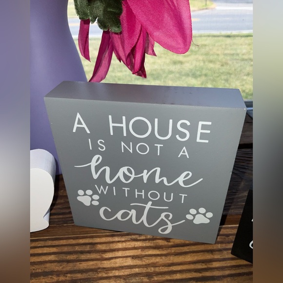 Set Of Four Cat Decor Signs New - Picture 5 of 7